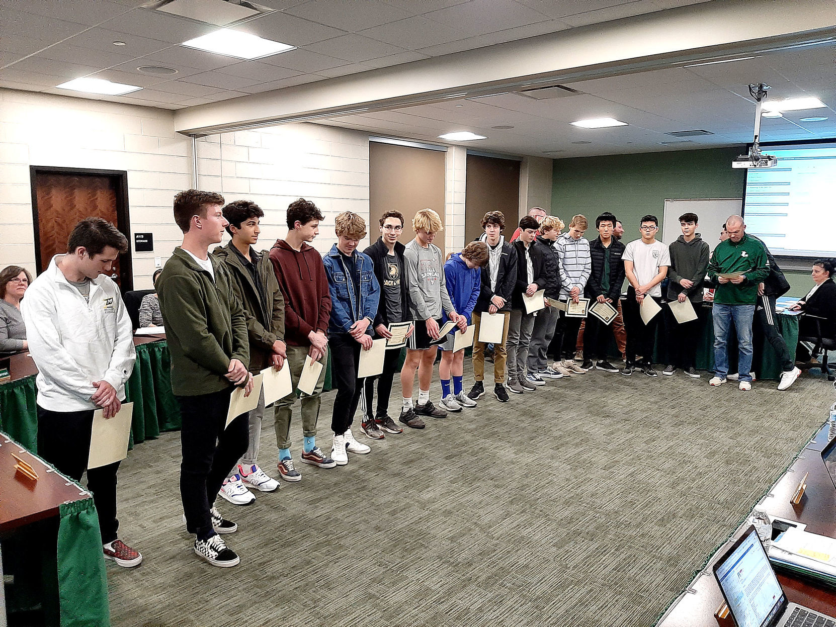 LAHS boys soccer team honored by school board